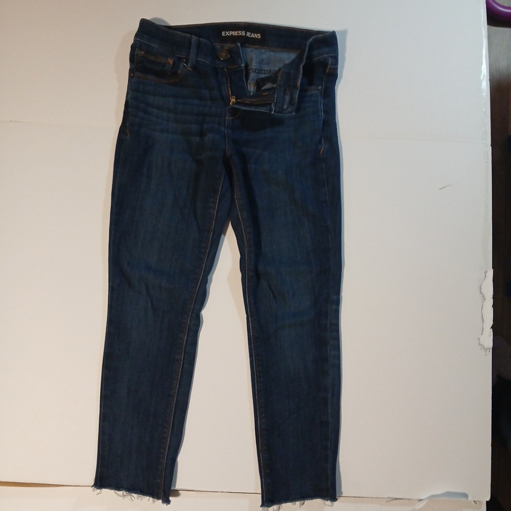 Express Medium Wash Mid Rise Leggings Size 0S